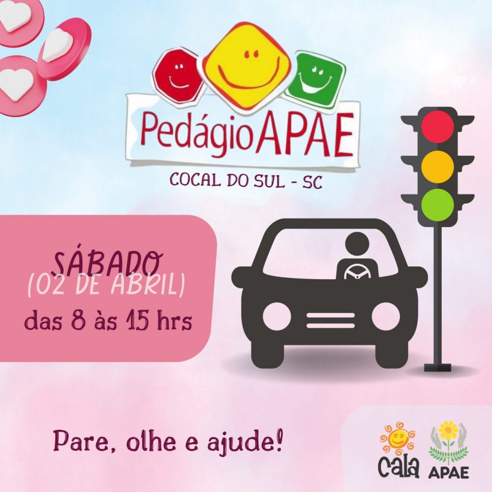 apae de cocal do sul realizara pedagio neste sabado white and beige creative illustration donation charity announcement instagram post