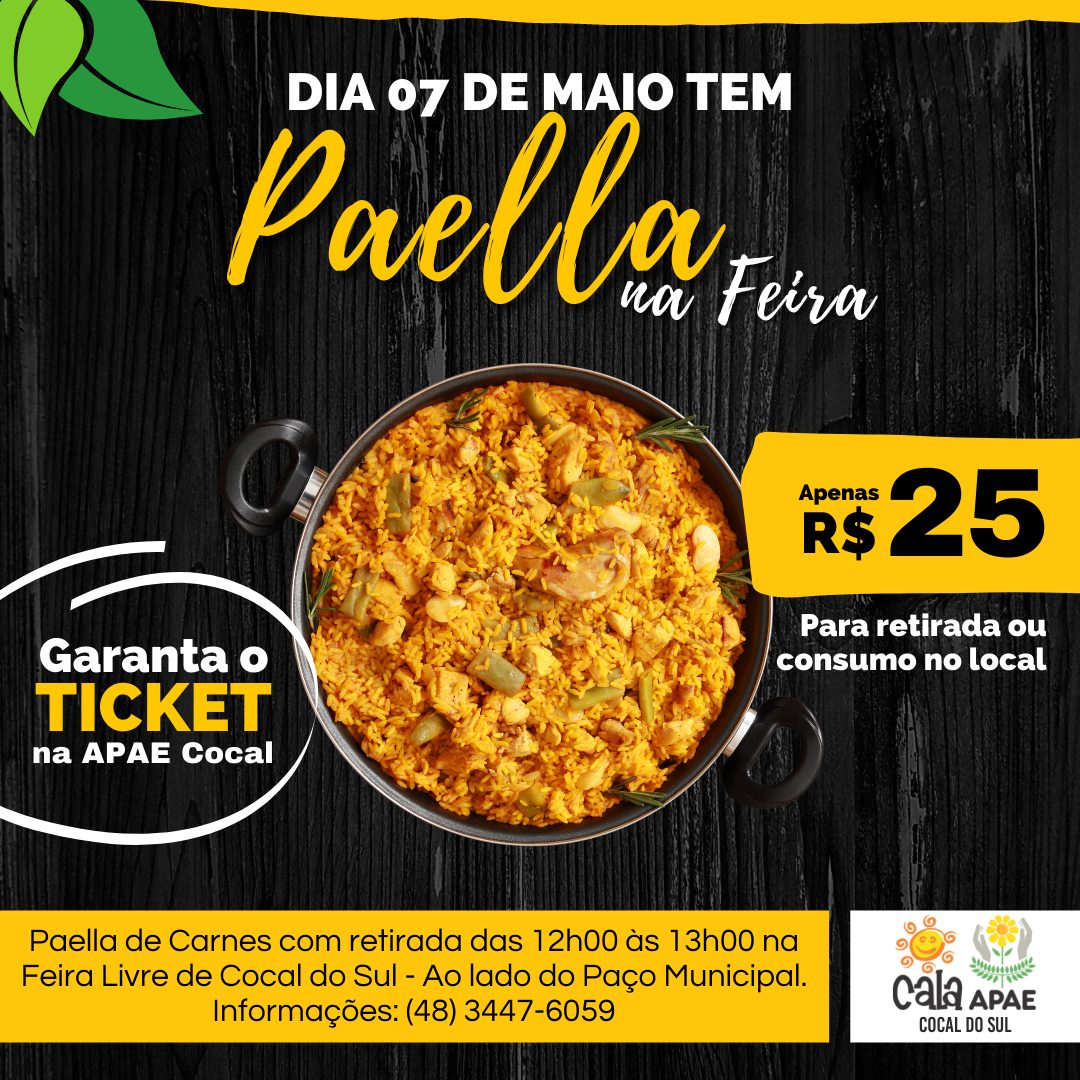 paella na feira dia 7 de maio garanta seu almoco e ajude a apae cocal do sul post para feijoada hoje tem feijoada 1