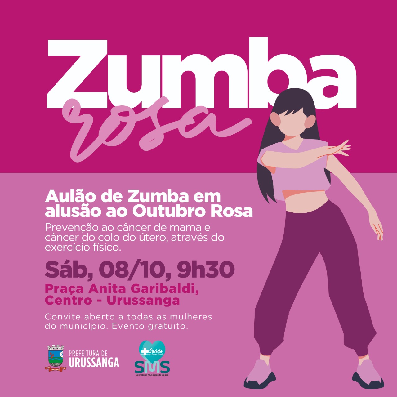 evento zumba rosa agitara a praca de urussanga neste sabado zumba rosa divulgacao