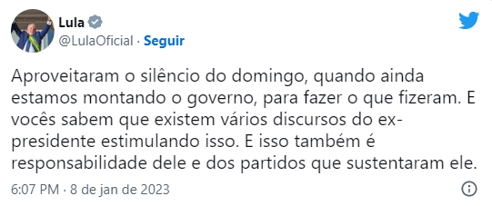 bolsonaro diz que depredacoes e invasoes fogem a regra da democracia lulis1