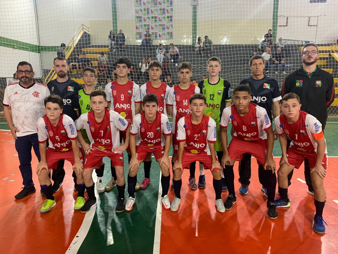 equipe sub 15 de cocal do sulanjo futsal entra em quadra pela quarta rodada do campeonato estadual sub15 cocaldosul anjofutsal
