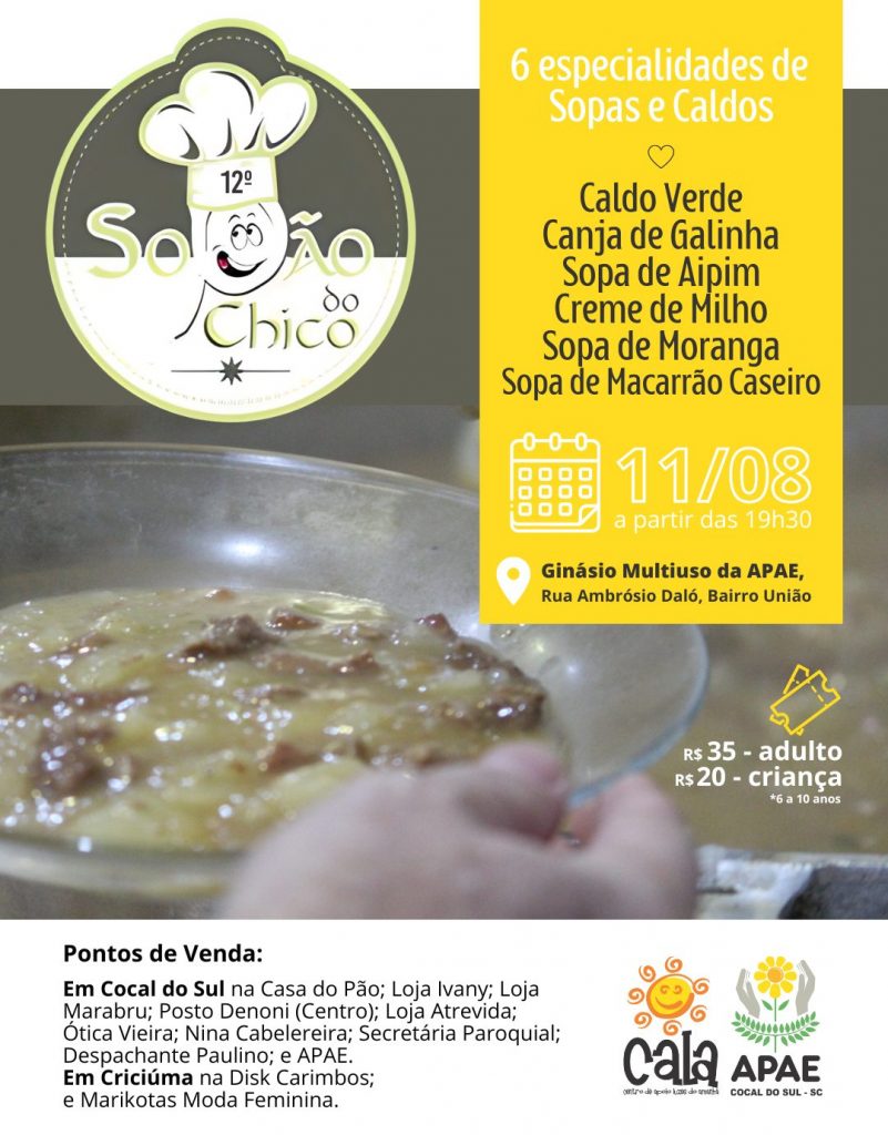 sabores de solidariedade 12o sopao do chico na apae cocal do sul sabores de solidariedade 12o sopao do chico na apae cocal do sul sopao da apae atualizado 1