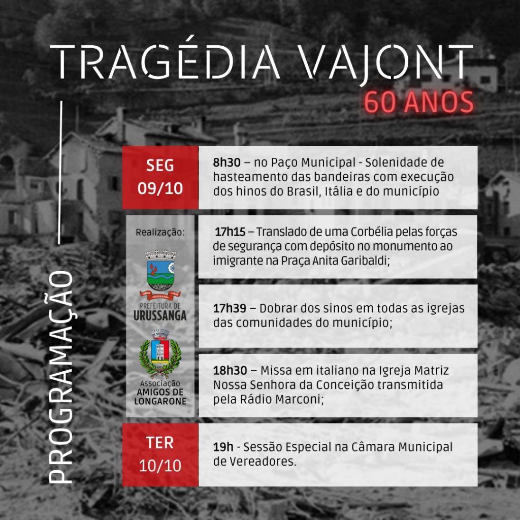 60 anos urussanga relembra tragedia do vajont com programacao especial 60 anos urussanga relembra tragedia do vajont com programacao especial programacao vajont homenagens 2