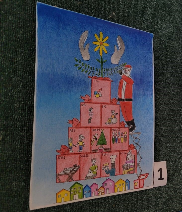 destaque estadual aluno da apae cocal do sul vence na categoria cartao de natal do festival nossa arte festival nossa arte cartao por ana paula nesi