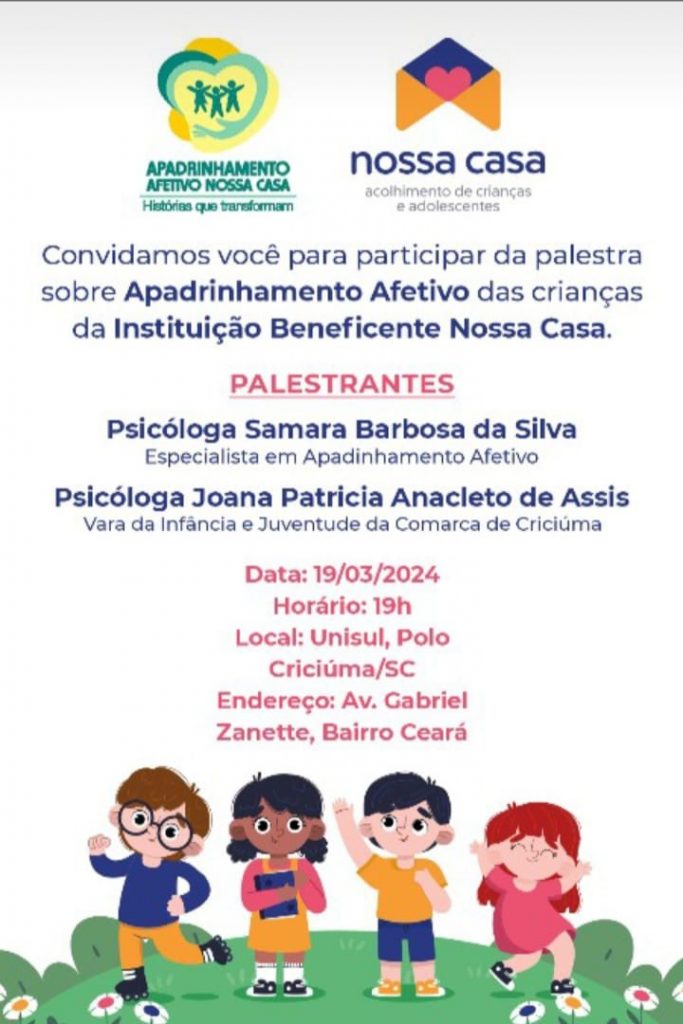 apadrinhamento afetivo e adocao serao tema de evento na proxima semana em criciuma evento apadrinhamento 19 3