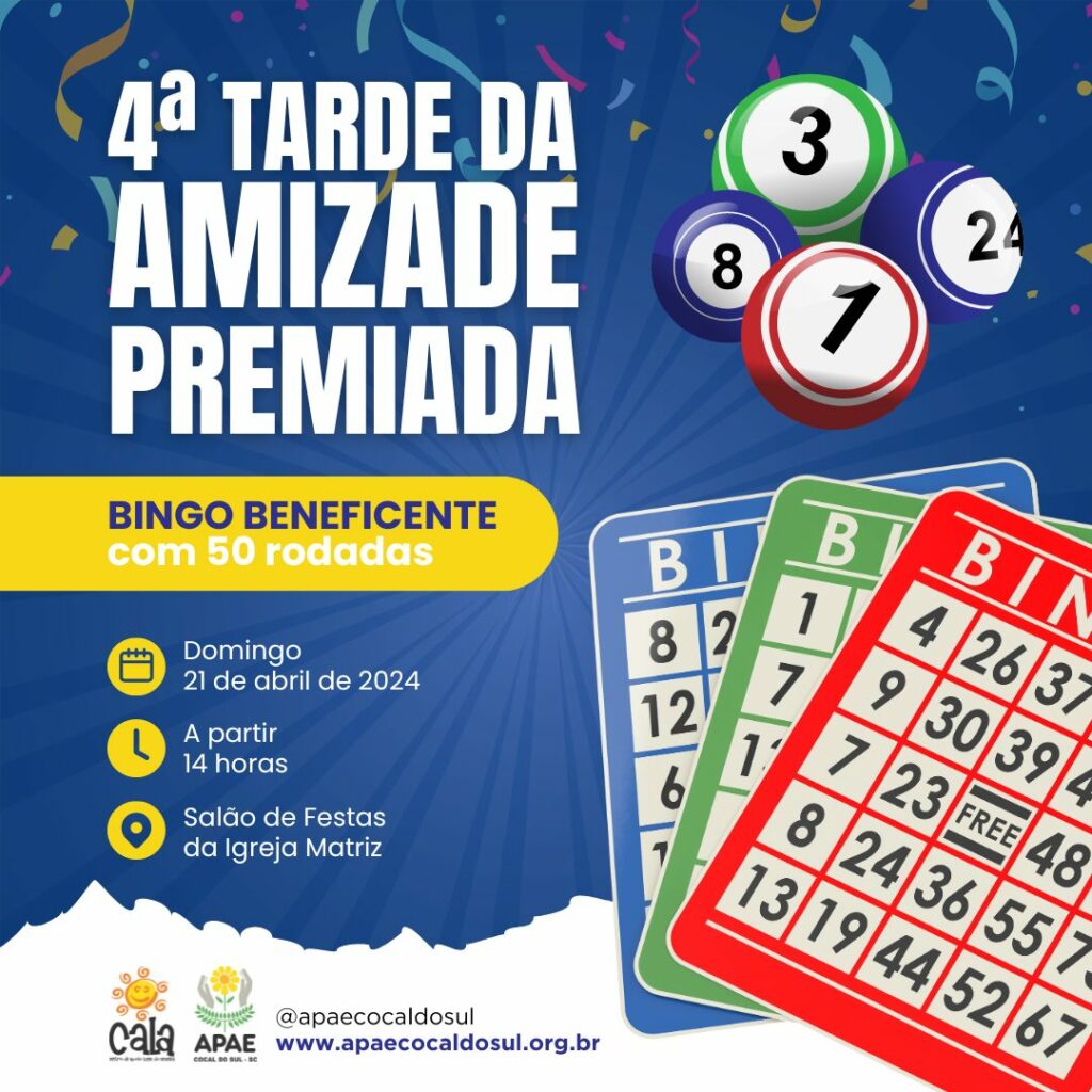 e neste domingo 4a tarde da amizade premiada com bingo beneficente da apae cocal do sul e neste domingo 4a tarde da amizade premiada com bingo beneficente da apae cocal do sul bingo