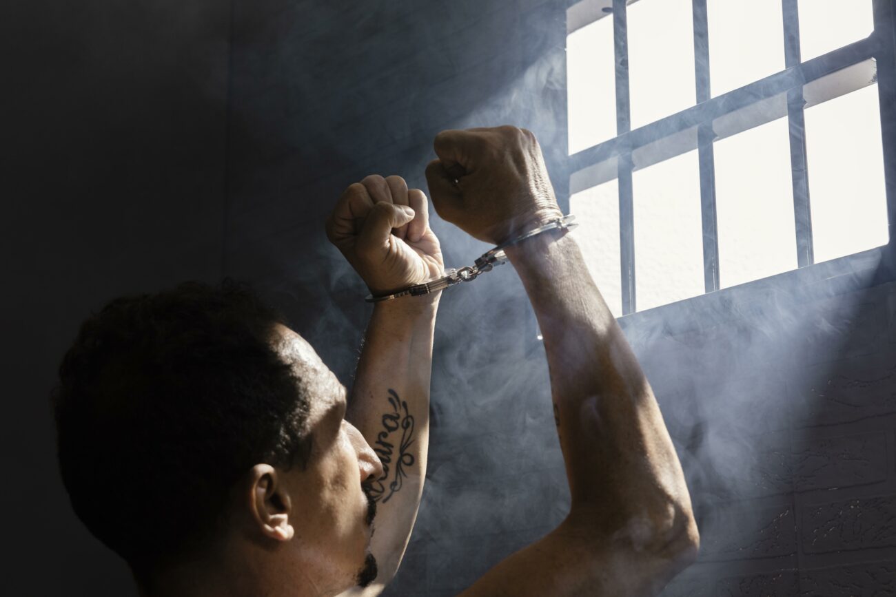 middle aged man spending time jail