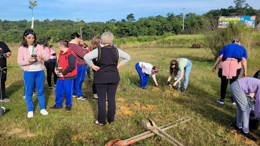 diretoria do meio ambiente e apae cocal do sul realizam plantio de arvores nativas frutiferas apae dma plantio de arvores por ana paula nesi 6