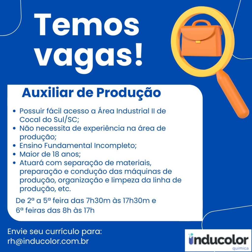 auxiliar de producao oficial