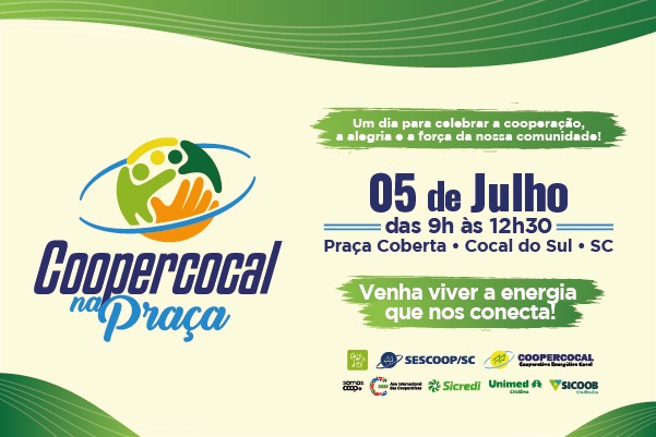 coopercocal na praca celebra o dia do cooperativismo com acoes para toda a familia no dia 5 de julho cooper na praca divulgacao 2
