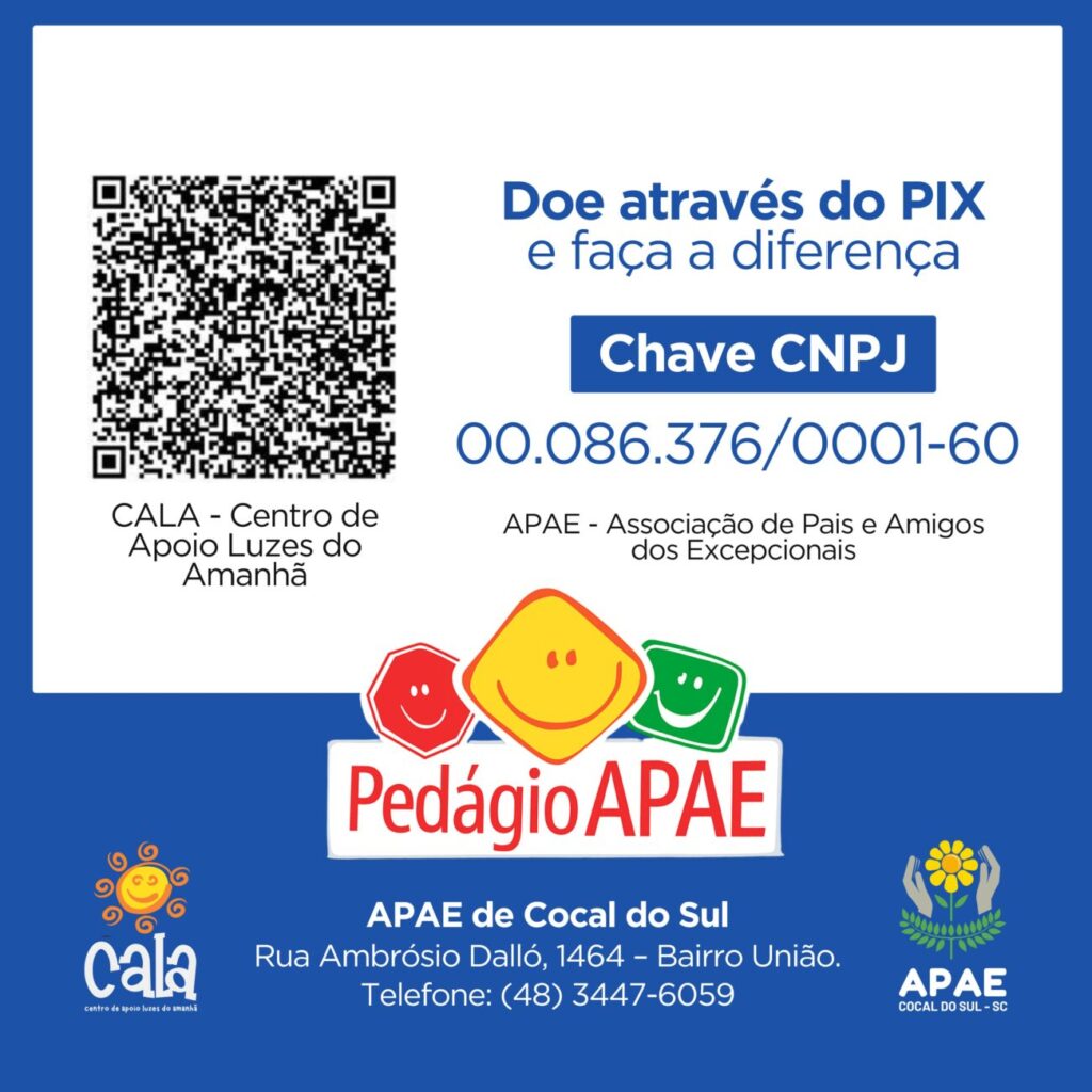 pare ouca e ajude apae cocal do sul promove pedagio solidario no dia 12 de julho pare ouca e ajude apae cocal do sul promove pedagio solidario no dia 12 de julho contribua via pix