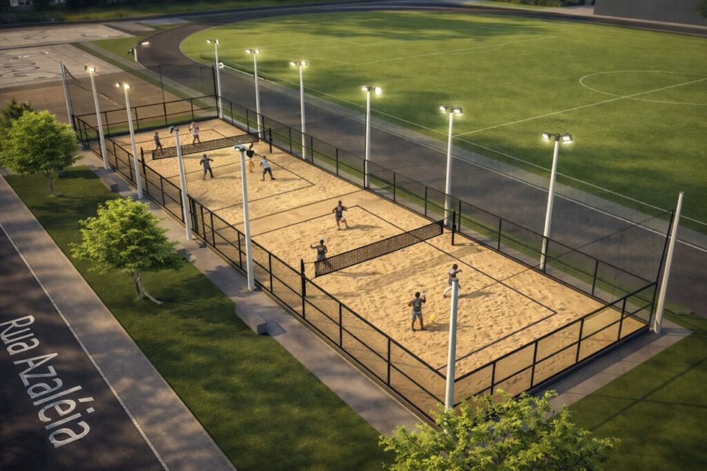 veja o projeto das quadras de beach tennis que vao mudar o complexo esportivo de cocal do sul obra das quadras de beach tennis que vao mudar o complexo esportivo de cocal do sul 2 2