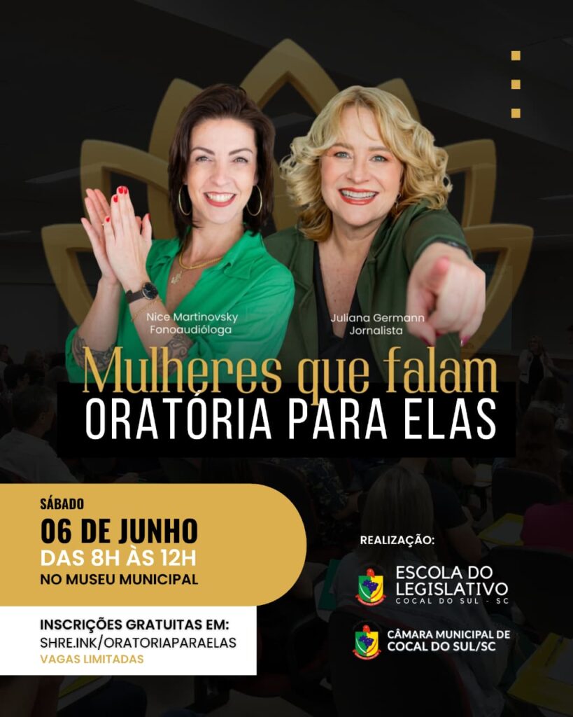 escola do legislativo de cocal do sul promove curso de oratoria voltado para mulheres whatsapp image 2026 05 26 at 14.18.23