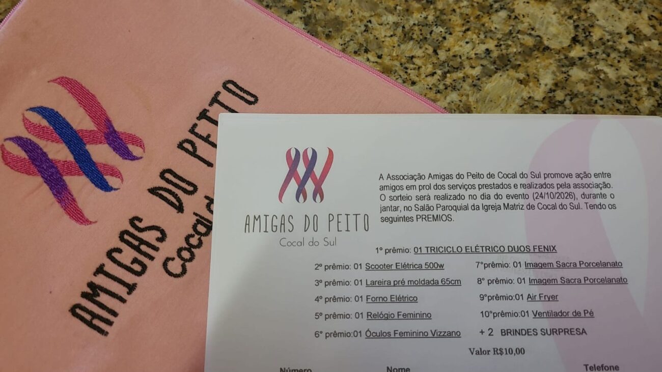 amigas do peito de cocal do sul promovem rifa solidaria com 10 premios e dois brindes surpresa amigas do peito divulgacao 1
