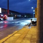 motociclista de 18 anos fica ferido apos bater em poste em cocal do sul acidente aconteceu no fim da tarde desta terca feira 1o na rua ambrosio dallo no centro img 20260901 wa0121